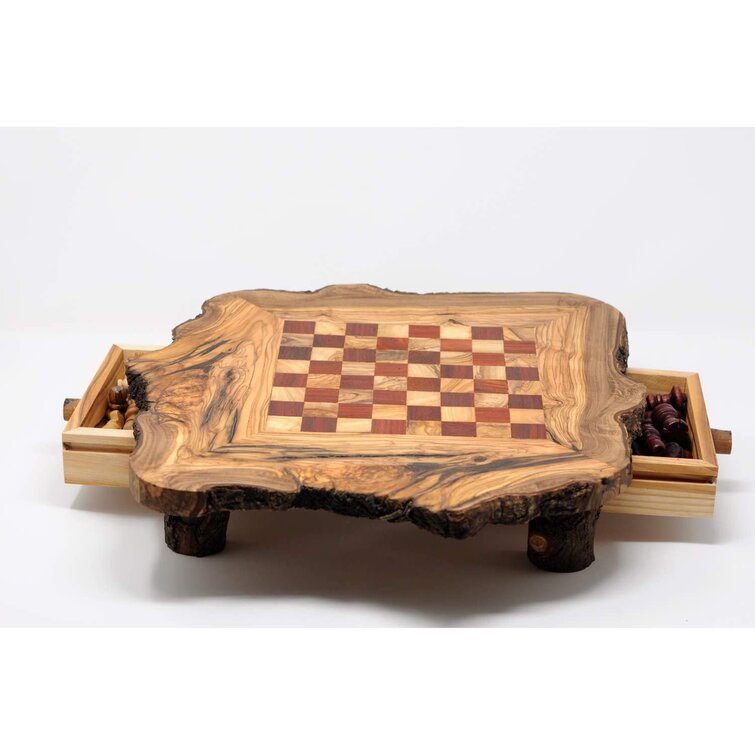 Olive Wood Chess Set- Small Sized Chess Board at BeldiNest