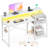 Nergui Home Office Computer Desk with Power Outlet,LED Lights & Adjustable Shelf-1898342585