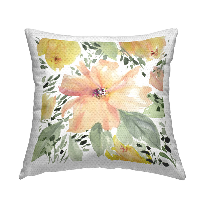 Coussin décoratif imprimé oiseaux Birds Eye Flowers par Lanie Loreth