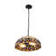 Rodgers 2 - Light Tiffany Peacock Plume Glass Pendant Light Height Adjustable