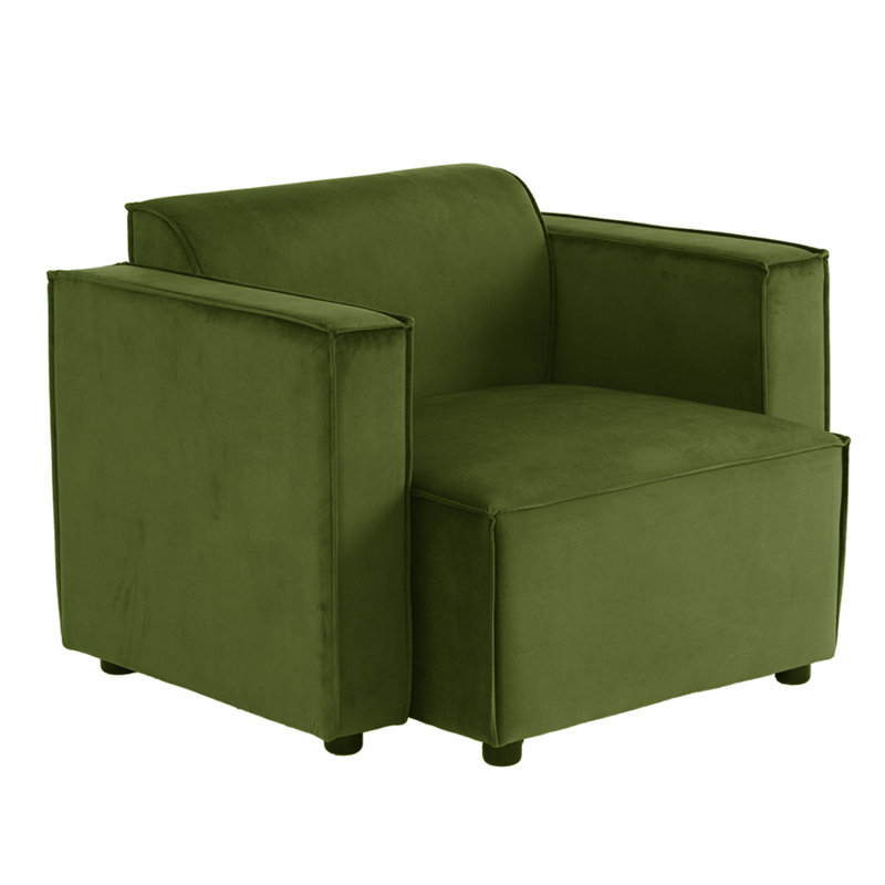 Necie Linen Sofa, 1, Vine Green