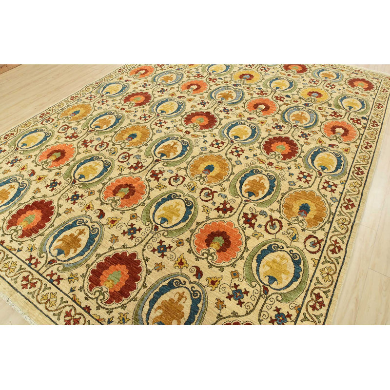 Felike One-of-a-Kind 9' X 12'2'' New Age Wool Area Rug Beige