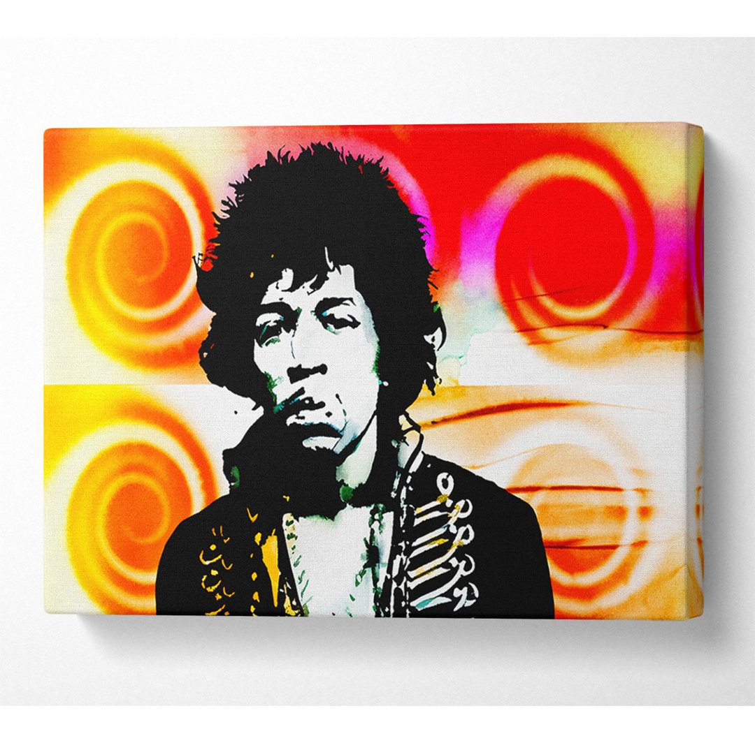 Jimi Hendrix Swirls - Kunstdrucke auf Leinwand - Wrapped Canvas