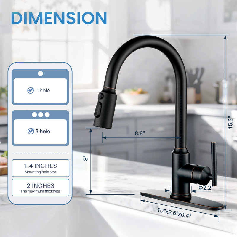 Pull Down Kitchen Faucet, Oil Rubbed Bronze