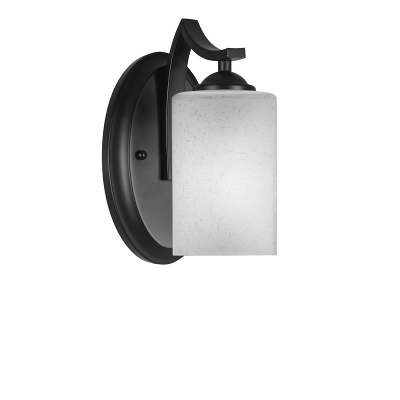 Applique murale 1 lumière Zilo, Noir mat, Blanc lait