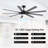 72 Inch Large Ceiling Fan with Light and Remote, Black/Walnut Fan, 3CCT LED, 6-Speed Reversible DC Motor-329636278