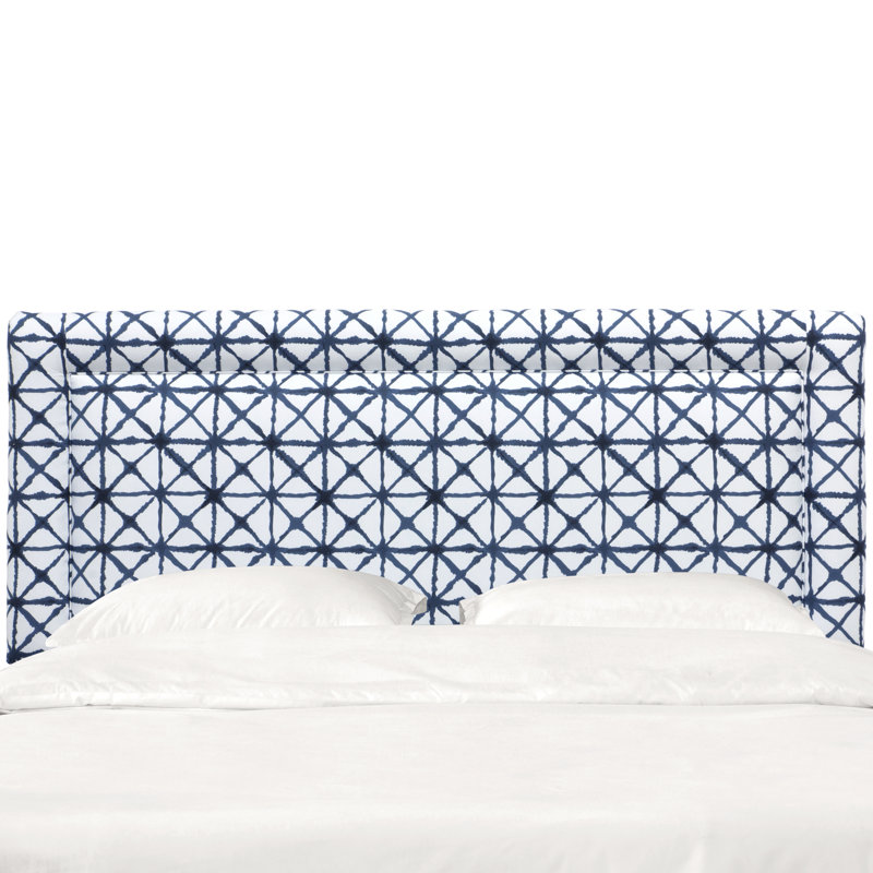Upholstered Headboard, Full, Leopard Blue