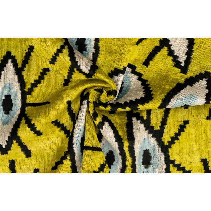 Coussin décoratif, Jaune / or géométrique