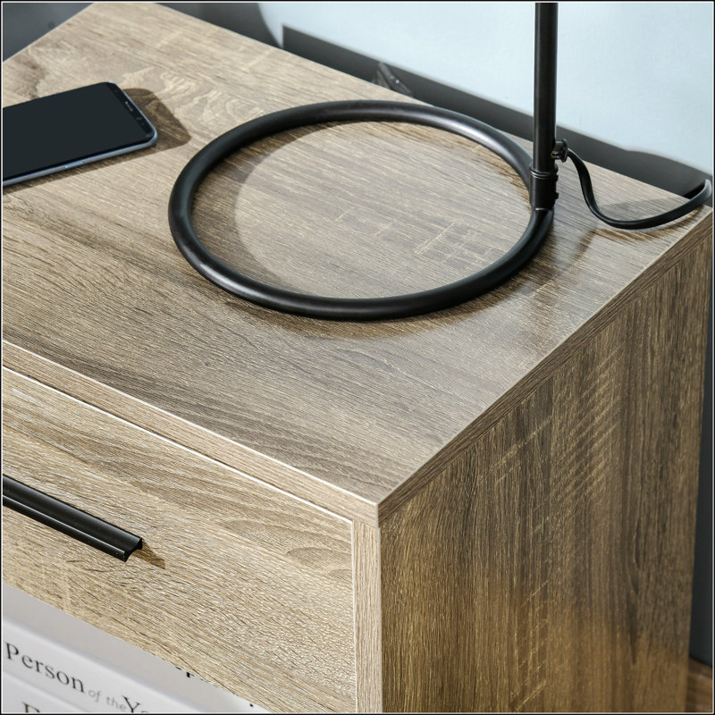 Small End Table With Storage Shelf And Drawer