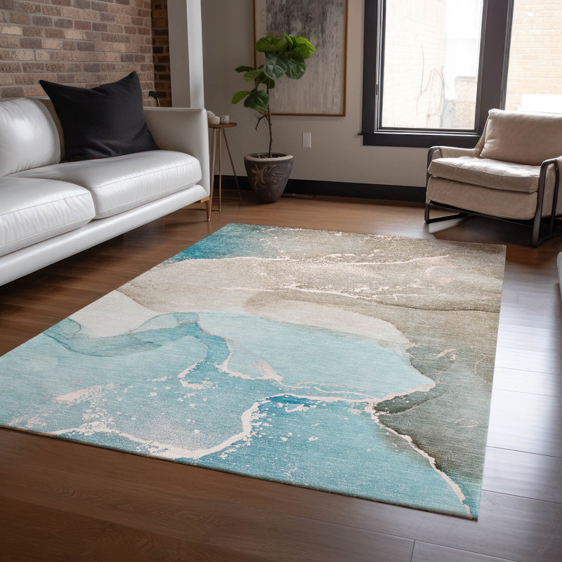Abstract Indoor / Outdoor Rug, Rectangle 8' x 10'