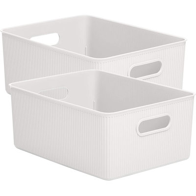 Ensemble de boîtes en plastique nervuré
