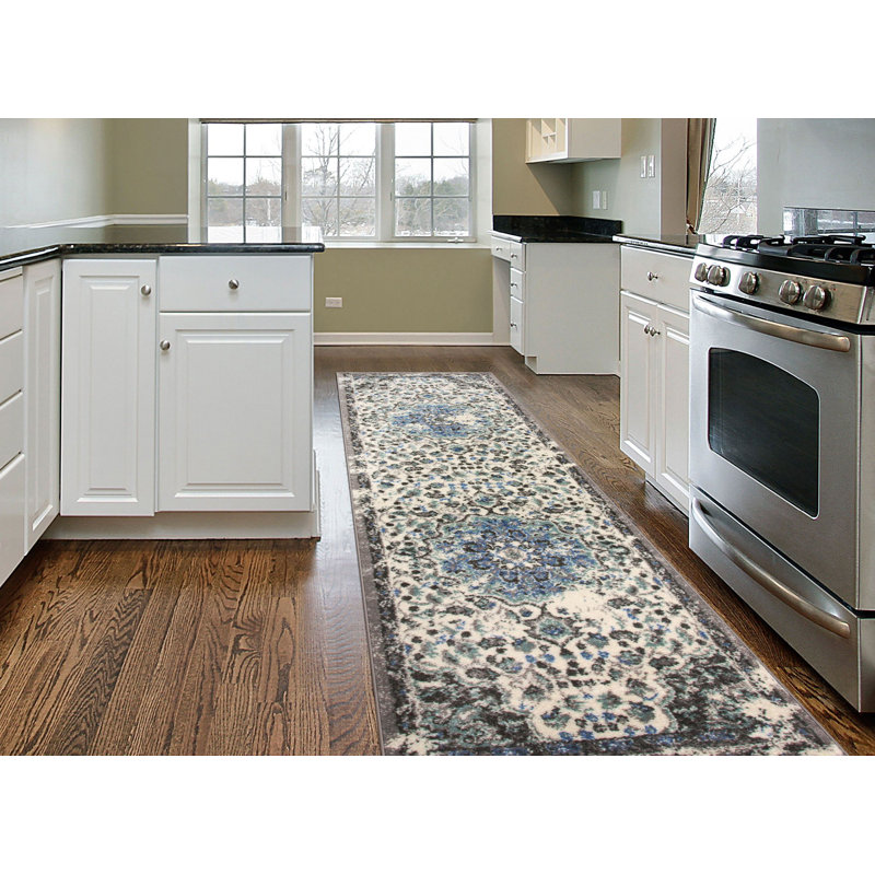 Tapis gris zone oriental Claremont, Tapis de couloir 2 pi x 7 pi