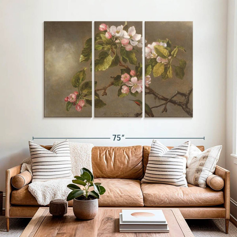 Harnek Hummingbird And Apple Blossoms, 42" H x 65" W