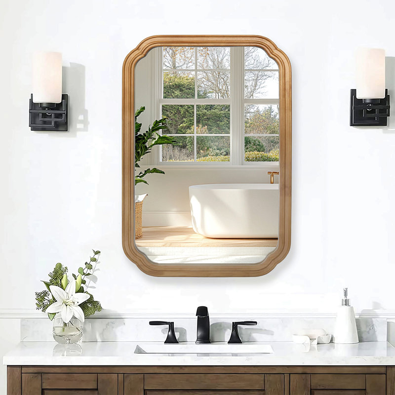 Miroir fonctionnel de 29,72 po x 19,69 po avec armoire, armoire de salle de bain murale en bois avec miroir et tablettes réglables, miroir mural avec rangement pour salle de bain