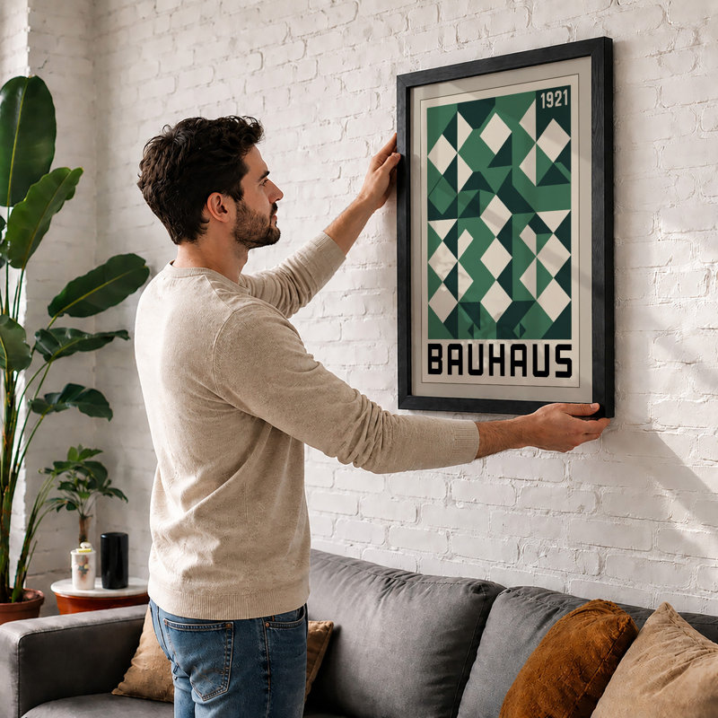 Bauhaus Geometry 1921 Geometric - Print, Walnut, A1 - 84.1 x 59.4 cm