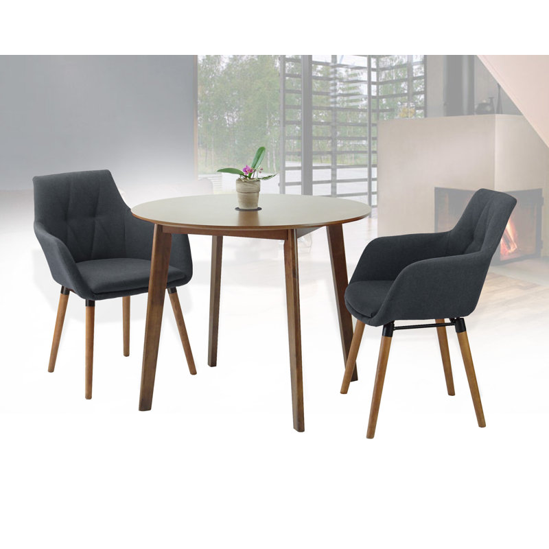 Ensemble repas rond 35,5 po Carper Carstens, Gris foncé