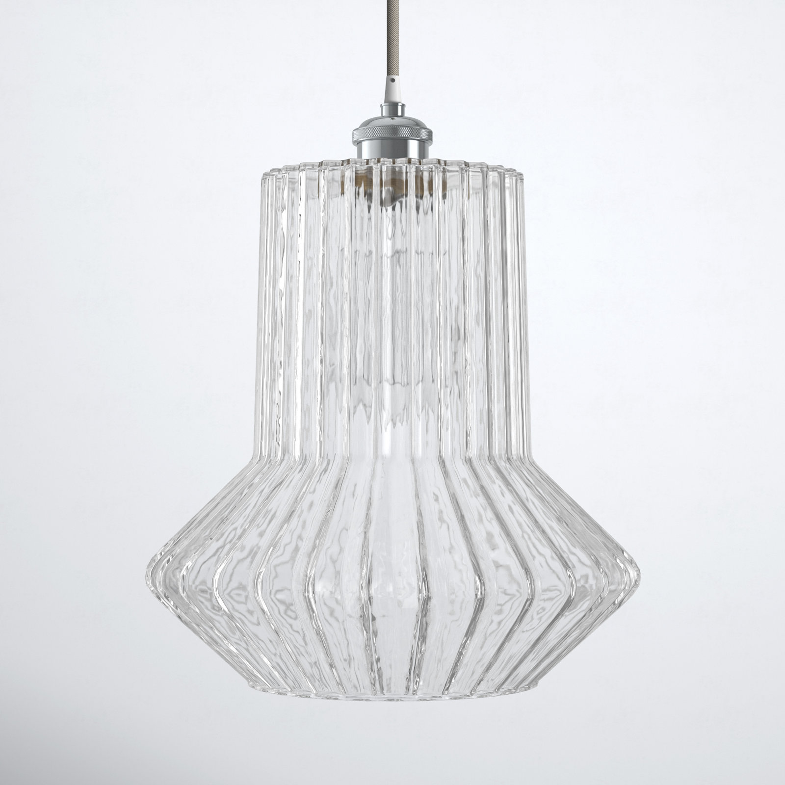 Montrose Single Light Glass Dimmable Pendant, White and Polished Chrome, Incandescent
