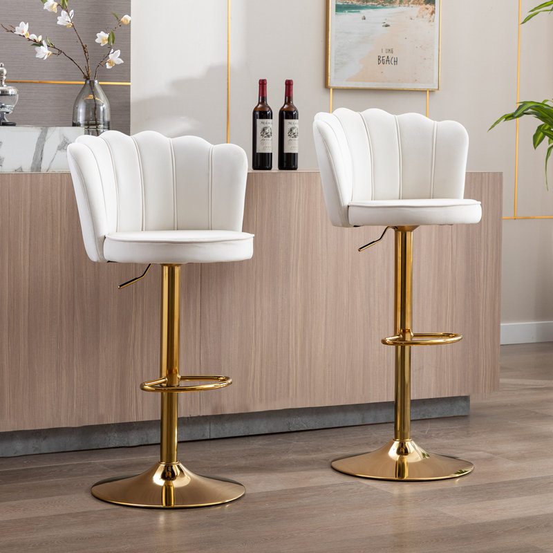 Tabouret à hauteur réglable Ludka, Beige