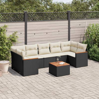 Ensemble de canapé de jardin noir pour l'extérieur