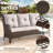 Carolina 6-Piece Square Outdoor Conversation Set With 3-Seat Sofa And Armchair-110985497