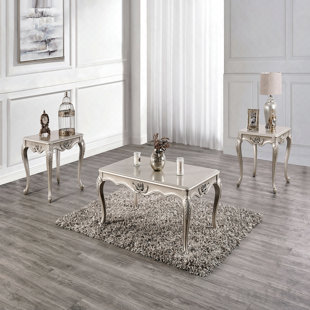 Coffee Table, Traditional, Champagne & Scroll Legs