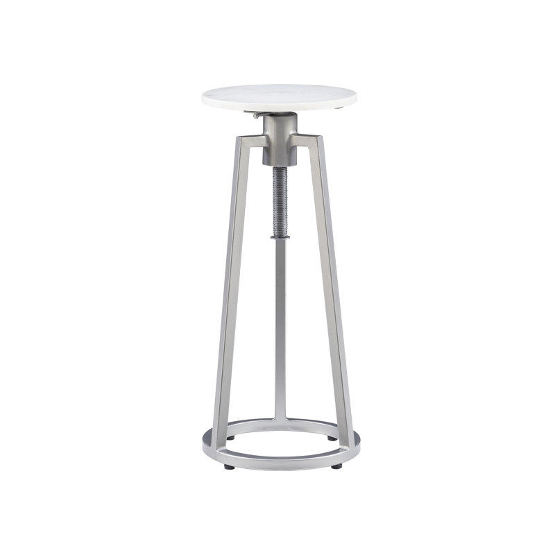 Angret Marble Top End Table, Silver