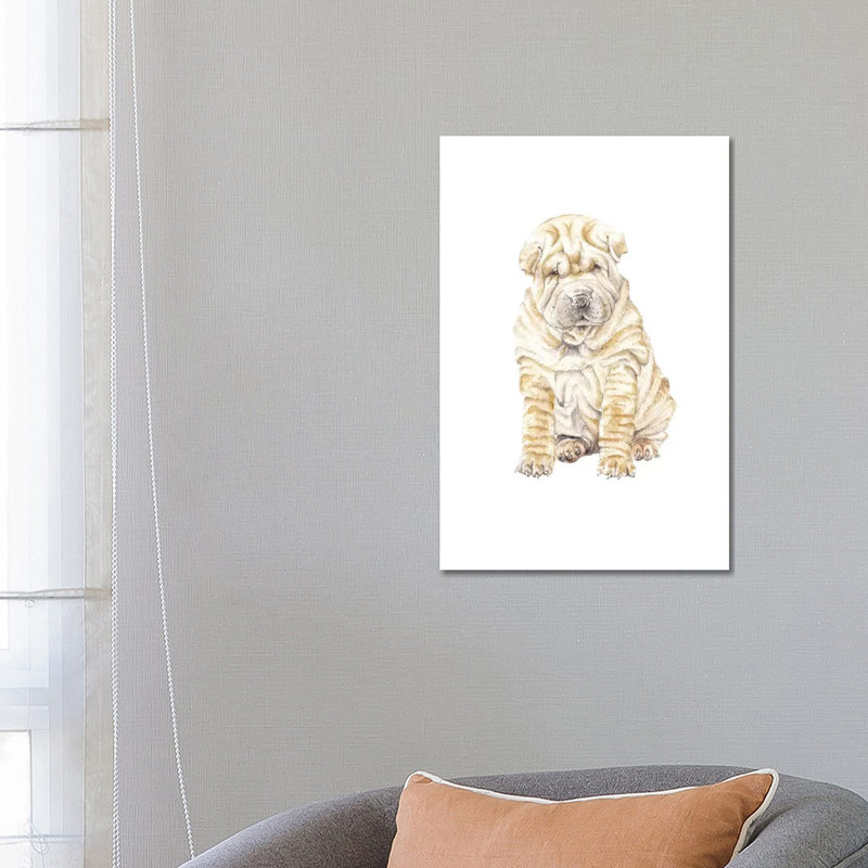 Shar Pei by Wandering Laur - Wrapped Canvas Gallery-Wrapped Canvas Giclée, 66.04 cm H x 45.72 cm W
