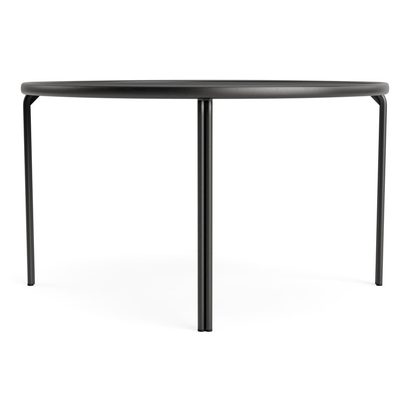 Kantan Outdoor Round Dining Table, Textured Pewter