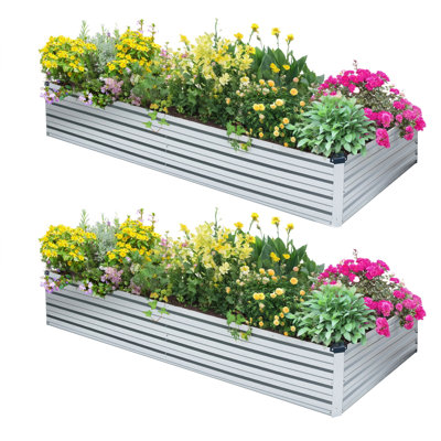Lafayette Rectangular Galvanized Metal Raised Garden Bed