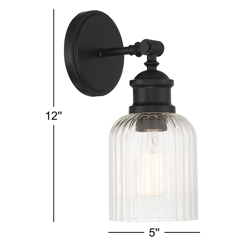 Applique murale 1 lumière Meridian en noir mat, Noir