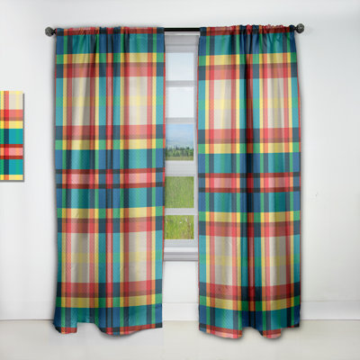 Rideau simple occultant Tartan