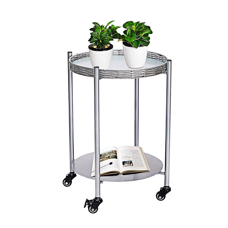 Round Coffee Table with Wheels