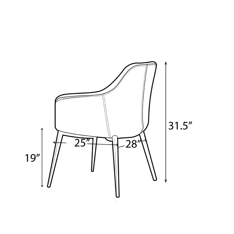 Teegan 19'' H Upholstered Metal Armchair, Stainless Steel, Apricot