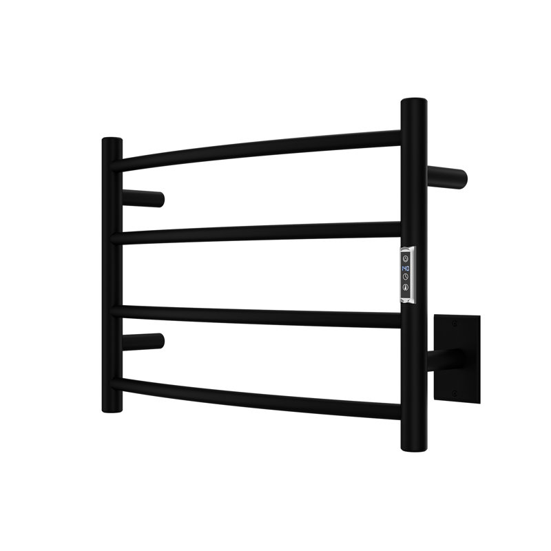 Glow Curved Towel Rail Towel Warmer, Matte Black