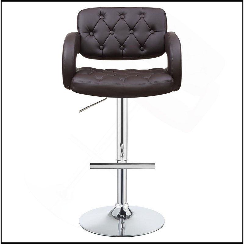 Tabouret de bar réglable brun et chrome