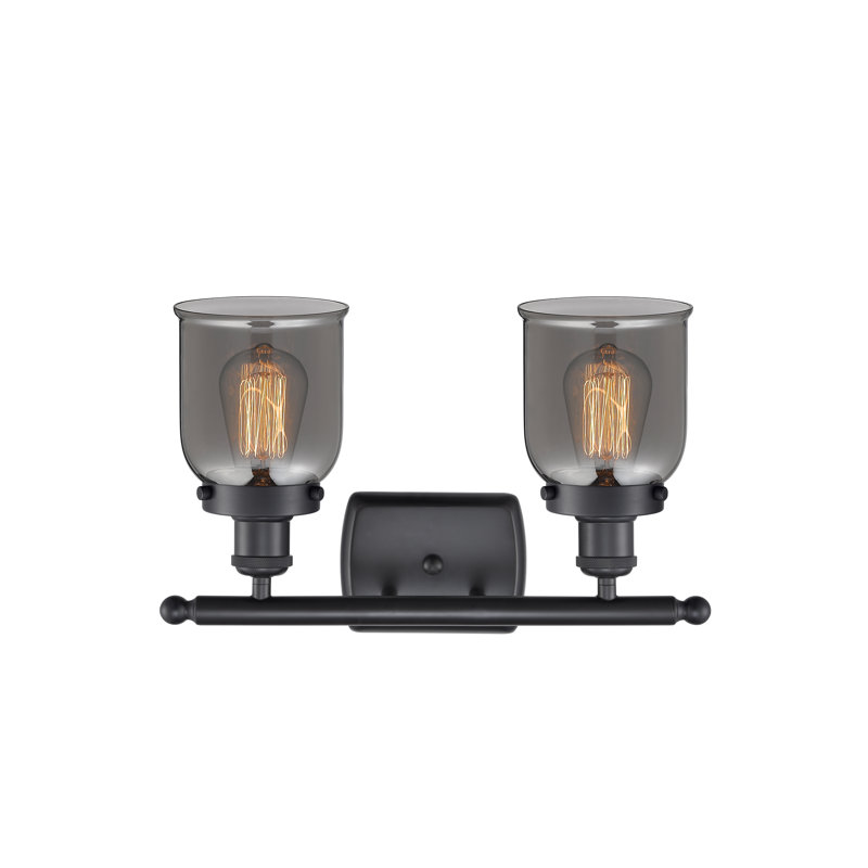 Éclairage pour meuble-lavabo 2 lumières Calton, Noir mat, Incandescent, Fumée