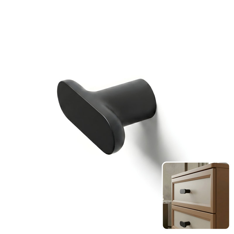 1.75" Oval Knob, Charcoal (Black)