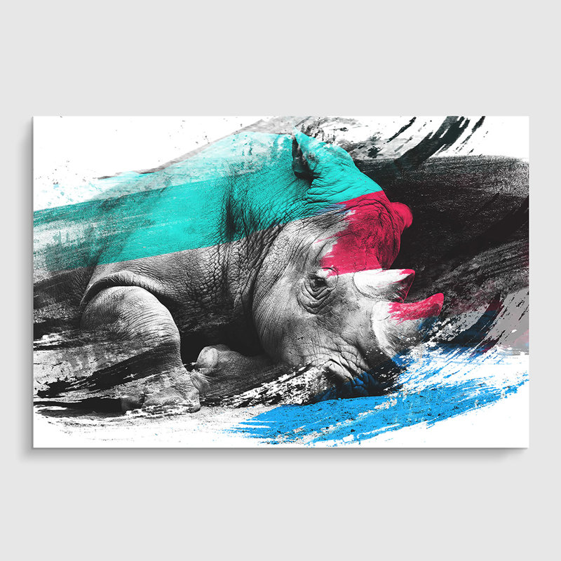 Rhino - Frameless Print, 59.4cm H x 84.1cm W
