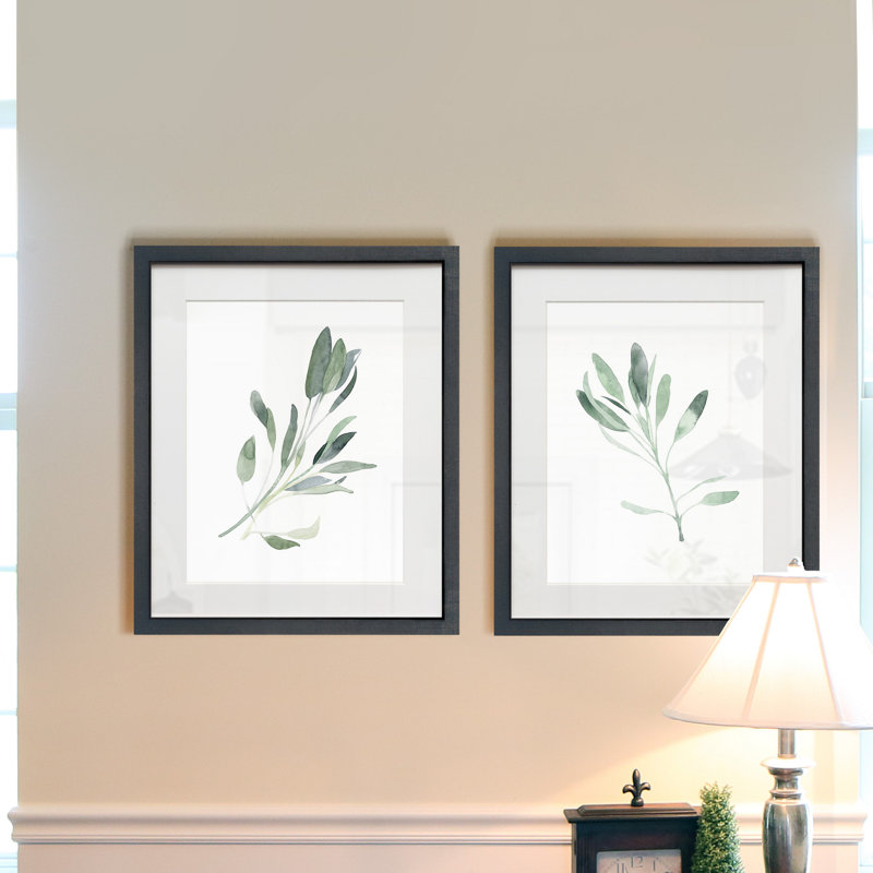 Simple sauge II-ensemble de 2 reproductions d’art encadrées sur papier