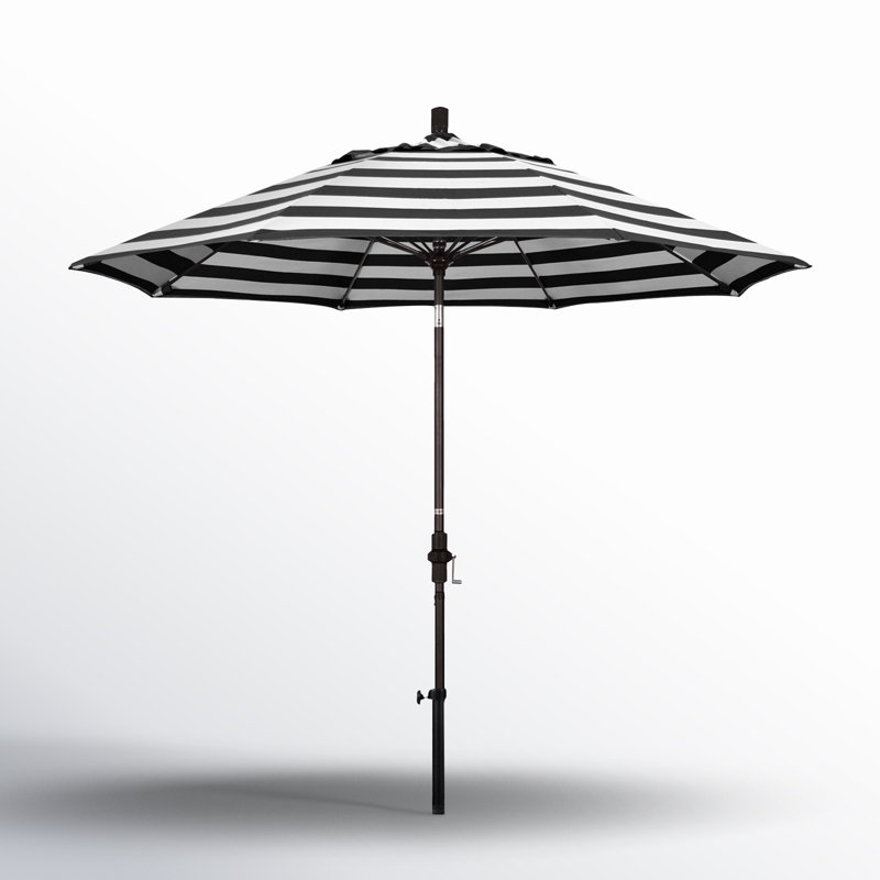 Parasol de marché Sunbrella® 9 pi Roverta, Cabana classique à rayures noires Sunbrella®, Noir