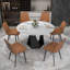 Ensemble de table de salle à manger en pierre frittée 7 pièces avec chaises en similicuir-311572129-311572130