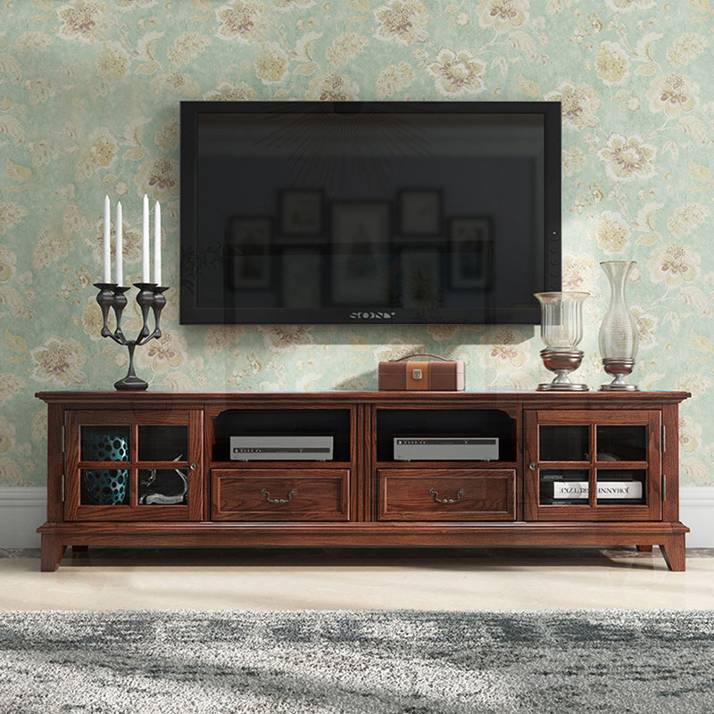 Meuble télé simple avec rangement American Retro, H 21,65 po x L 78,74 po x l 15,75 po