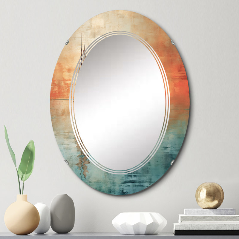 Bircotes - Miroir mural moderne ovale, 30 po x 20 po