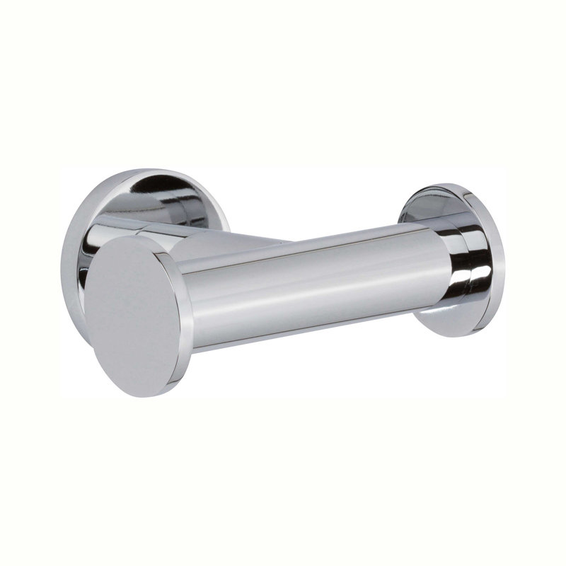 Kubic Double Robe Hook, Polished Chrome