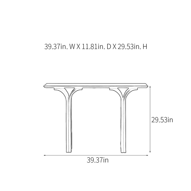 Console Modern Minimalist Art, H 29,53 po x l 39,37 po x P 11,81 po, Noir, noir, noir, noir