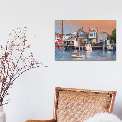 Harbor Sunrise by Tom Mielko - Wrapped Canvas Painting