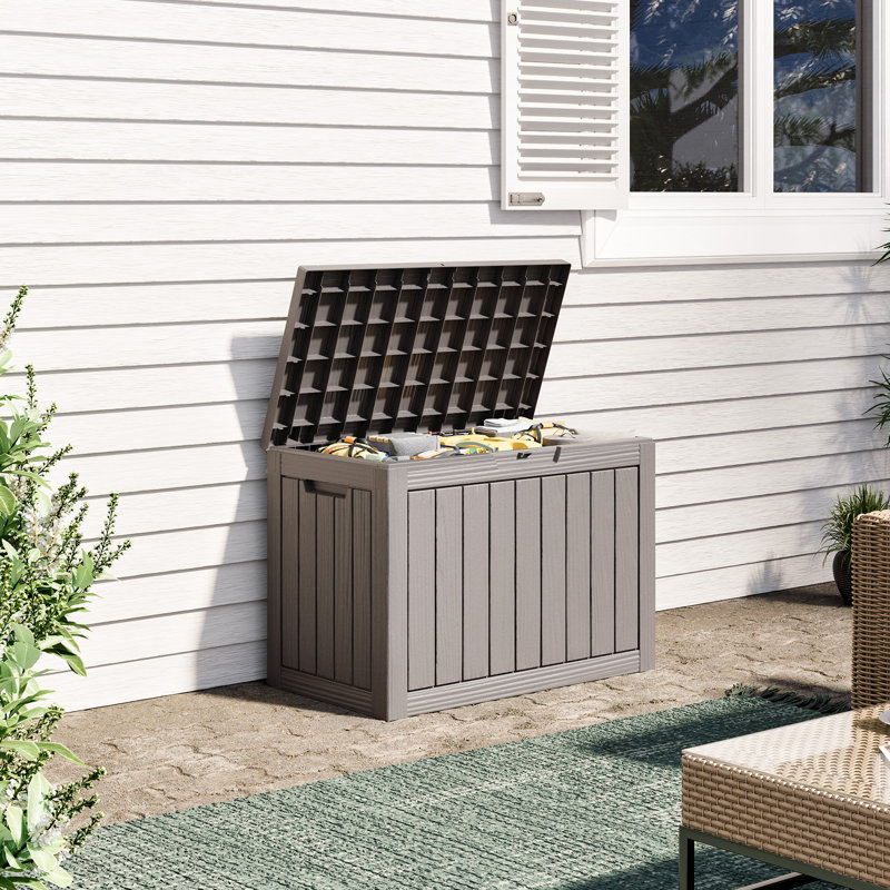 Boîte de rangement verrouillable 72 gallons, Gris, H 22,5 po x l 44,9 po x P 18,1 po