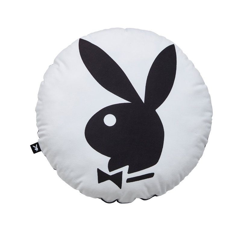 Round Iconic Bunny 40x40cm Round Cushion White Pink