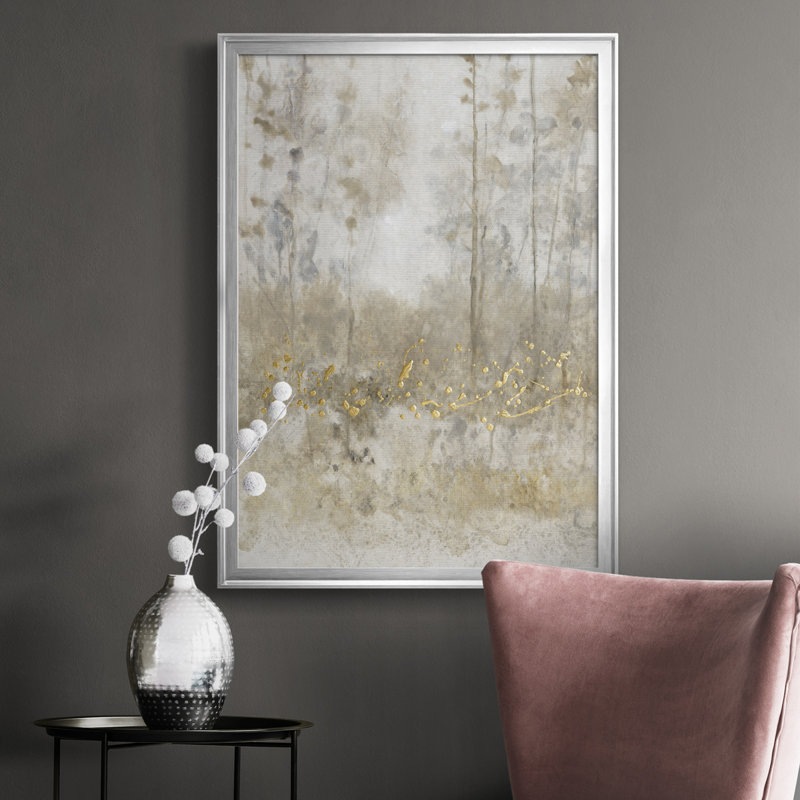 Thicket Of Trees III - reproduction d'art sur toile, H 30,5 po x l 22,5 po x P 1 po, Cadre argenté