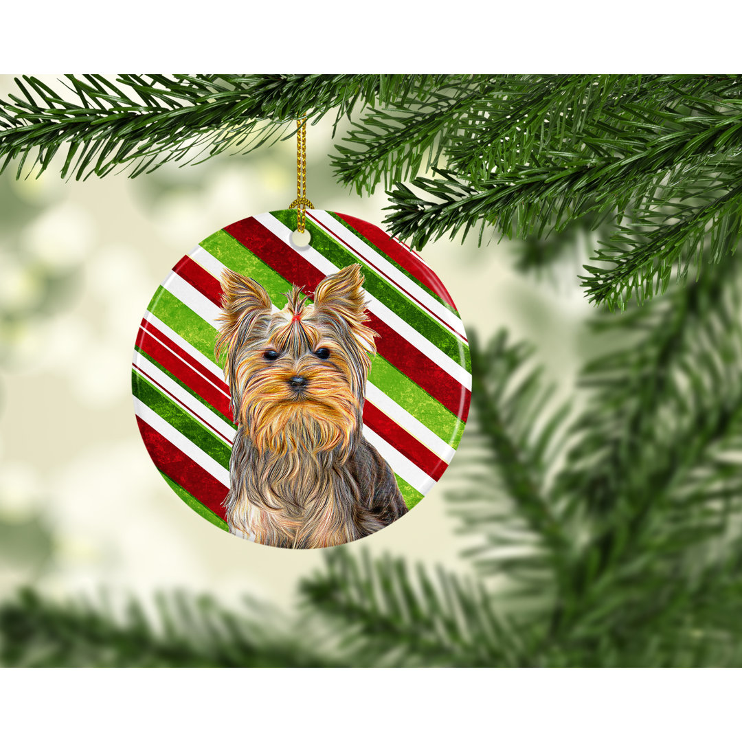 Holiday Christmas Yorkie Ceramic Hanging Figurine Ornament The Holiday Aisle®